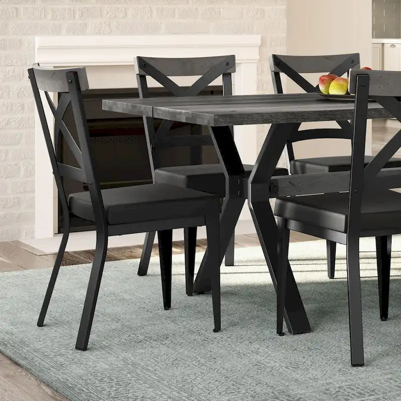 Ensemble de salle à manger 7 pièces Amisco Leonie avec table en bois et chaises Snyder