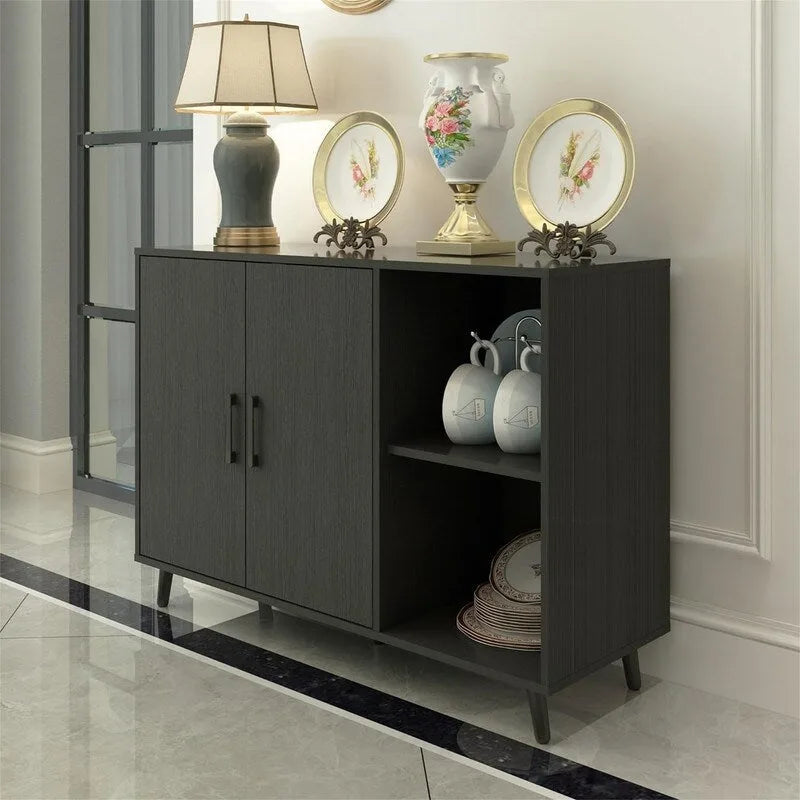 Buffet de cuisine 2 portes 2 étagères - 15P x 41,7L x 32,6H