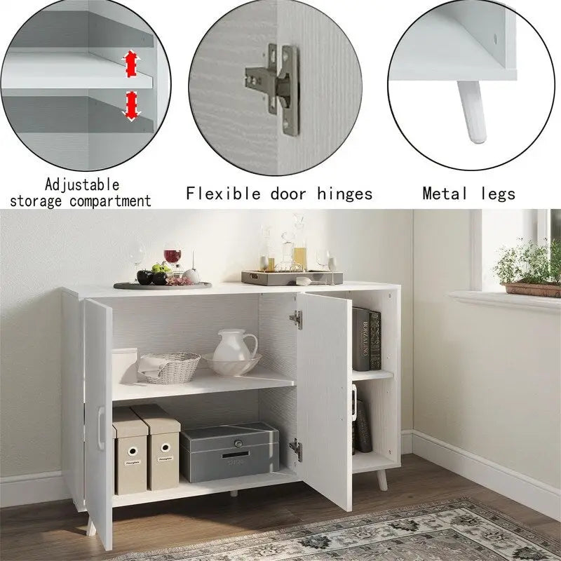 Buffet de cuisine 2 portes 2 étagères - 15P x 41,7L x 32,6H