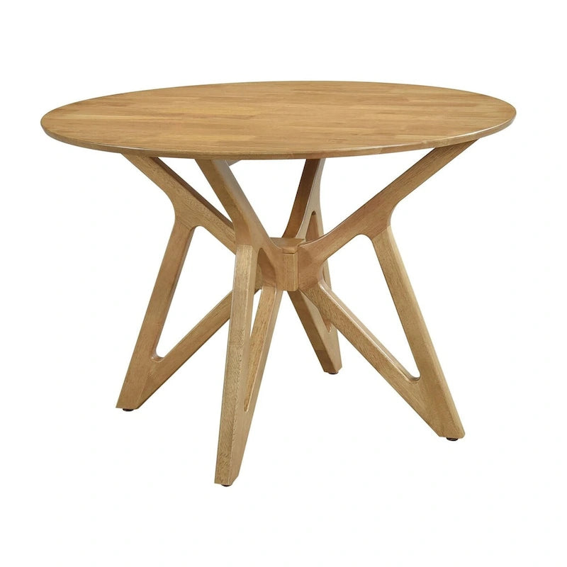 Ensemble de salle à manger 5 pièces en bois massif noyer clair Carson