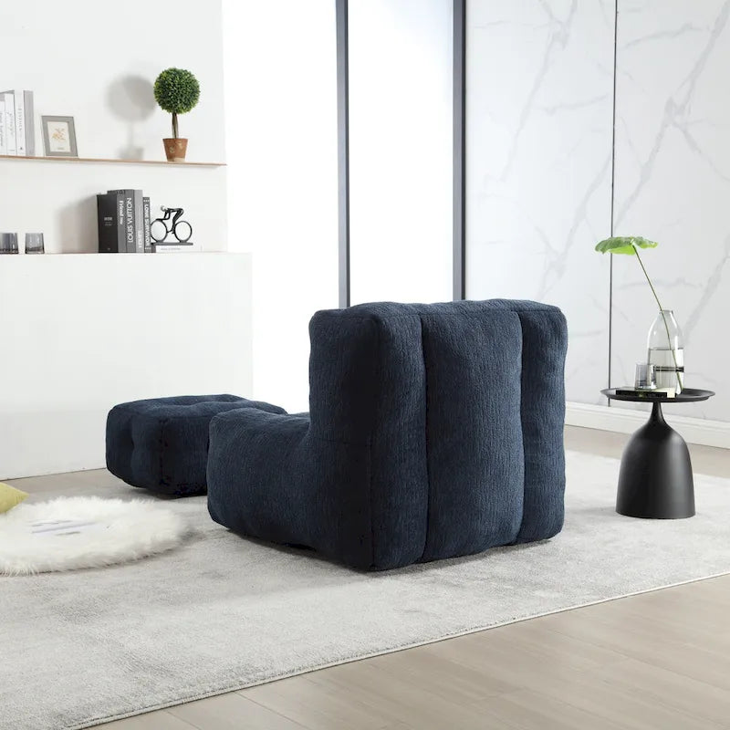 Pouf confortable pour adultes et enfants, fauteuil paresseux ultra doux avec mousse et repose-pieds