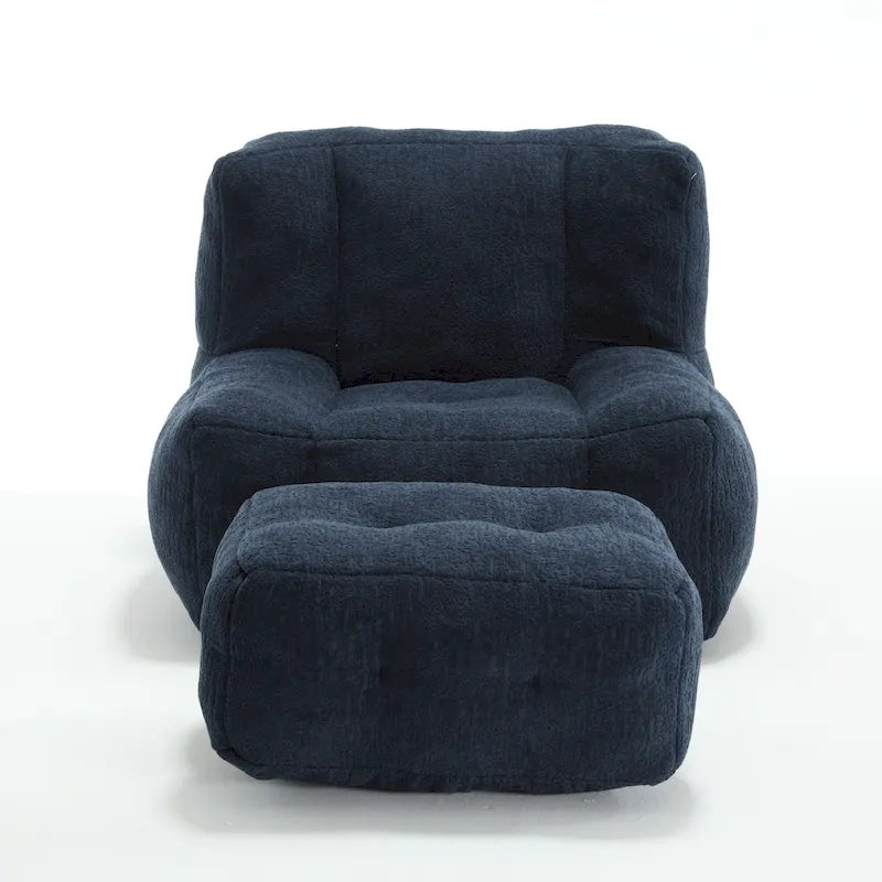 Pouf confortable pour adultes et enfants, fauteuil paresseux ultra doux avec mousse et repose-pieds