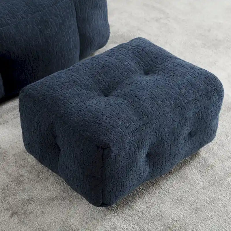 Pouf confortable pour adultes et enfants, fauteuil paresseux ultra doux avec mousse et repose-pieds