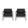 Christopher Knight Home Aviara Outdoor Modern Aluminum Club Chair with Cushions (Set of 2)