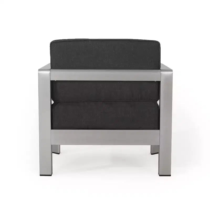 Christopher Knight Home Aviara Lot de 2 fauteuils de club modernes d'extérieur en aluminium avec coussins