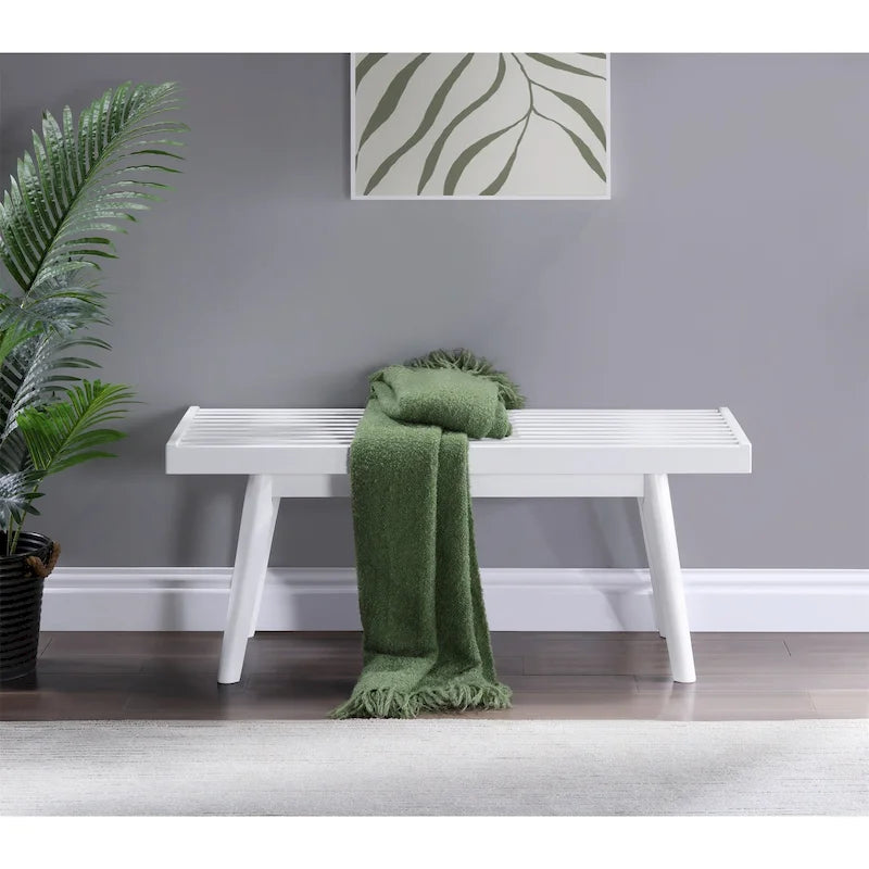 Banc à lattes en bois massif