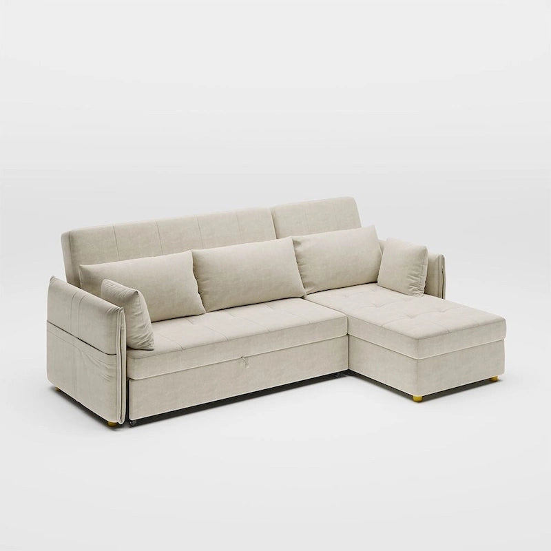 98.43 Canapé-lit d'angle moderne minimalisteAnti-rayures et imperméable, cadre en bois massif