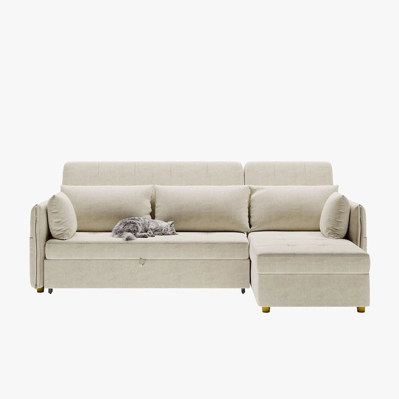 98.43 Canapé-lit d'angle moderne minimalisteAnti-rayures et imperméable, cadre en bois massif
