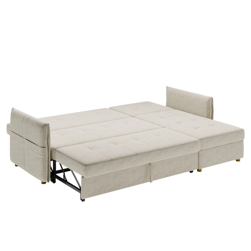 98.43 Canapé-lit d'angle moderne minimalisteAnti-rayures et imperméable, cadre en bois massif