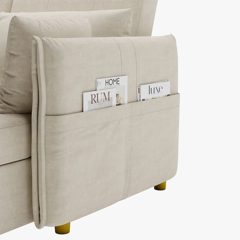 98.43 Canapé-lit d'angle moderne minimalisteAnti-rayures et imperméable, cadre en bois massif