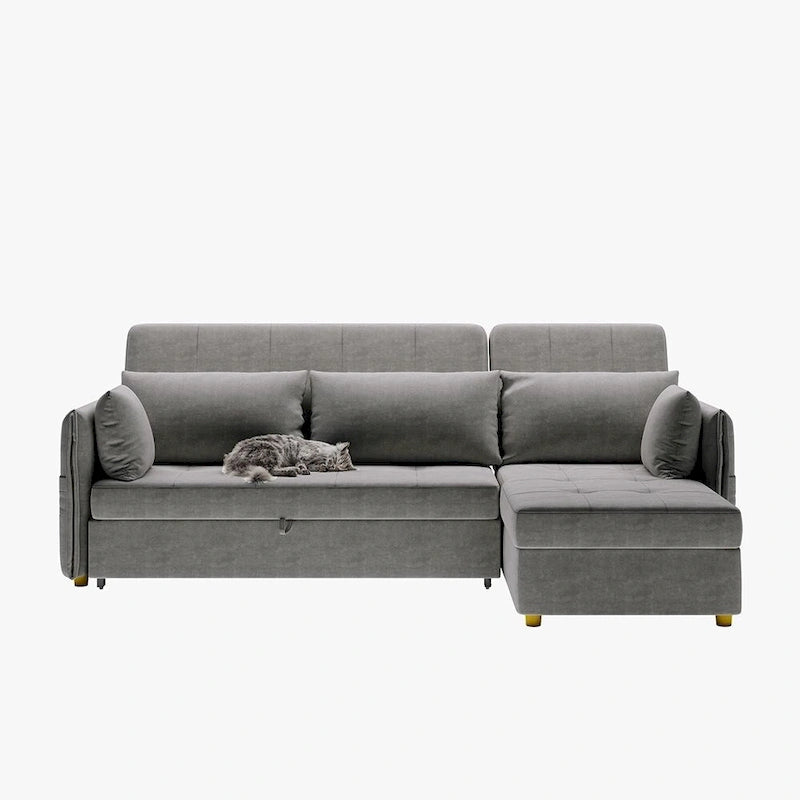 98.43 Canapé-lit d'angle moderne minimalisteAnti-rayures et imperméable, cadre en bois massif