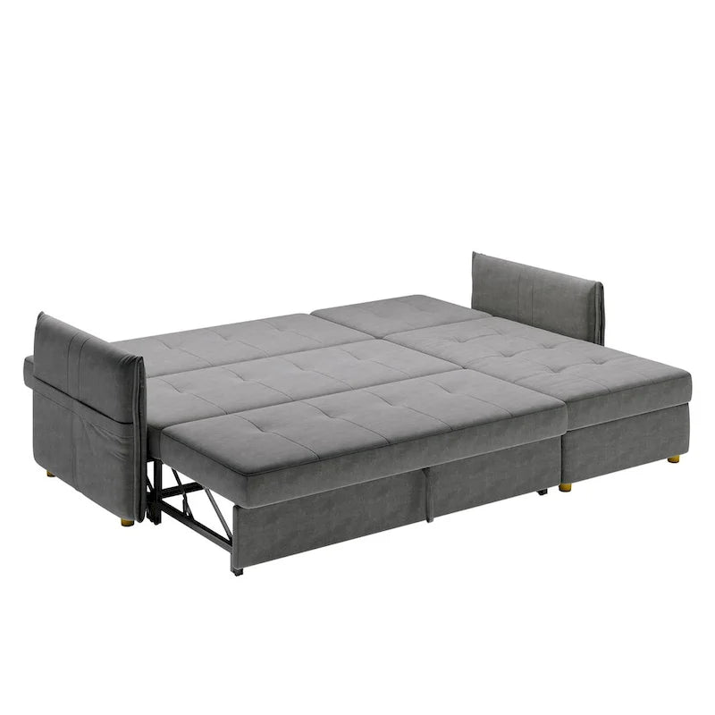 98.43 Canapé-lit d'angle moderne minimalisteAnti-rayures et imperméable, cadre en bois massif