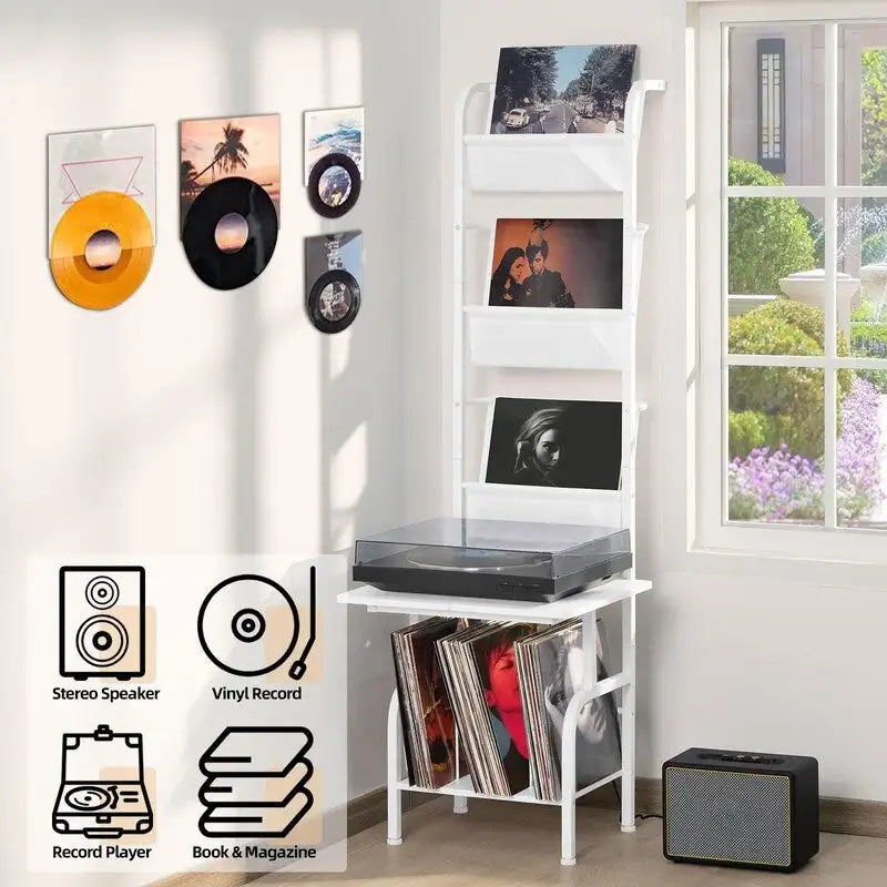 Meuble de tourne-disque haut - 50 x 39 x 144 cm