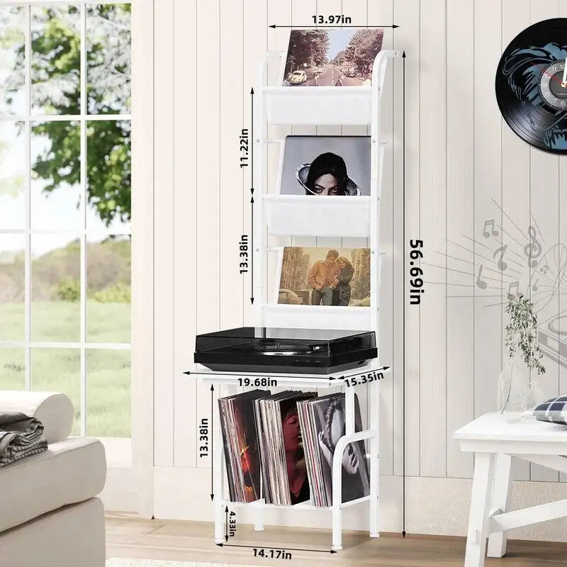 Meuble de tourne-disque haut - 50 x 39 x 144 cm