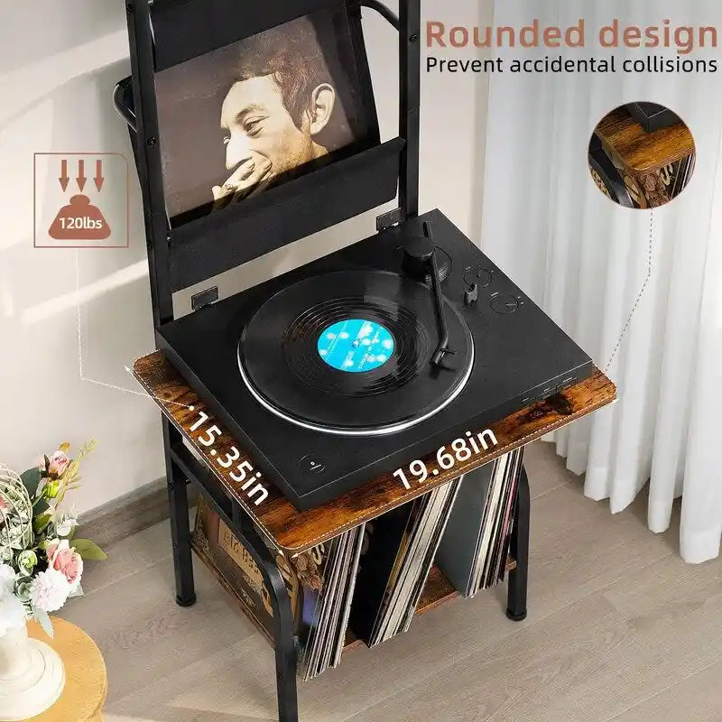 Meuble de tourne-disque haut - 50 x 39 x 144 cm