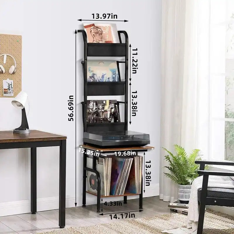 Meuble de tourne-disque haut - 50 x 39 x 144 cm