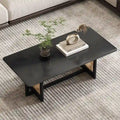 Table basse de style chinois en bois massif blanc et rotin d'imitation