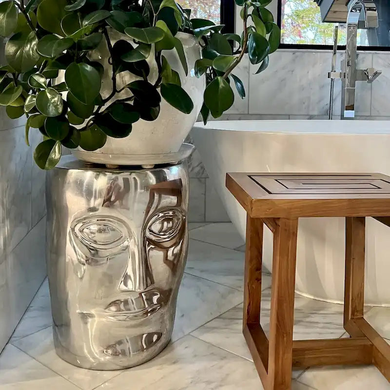 Tabouret à face métallique - 54 x 84