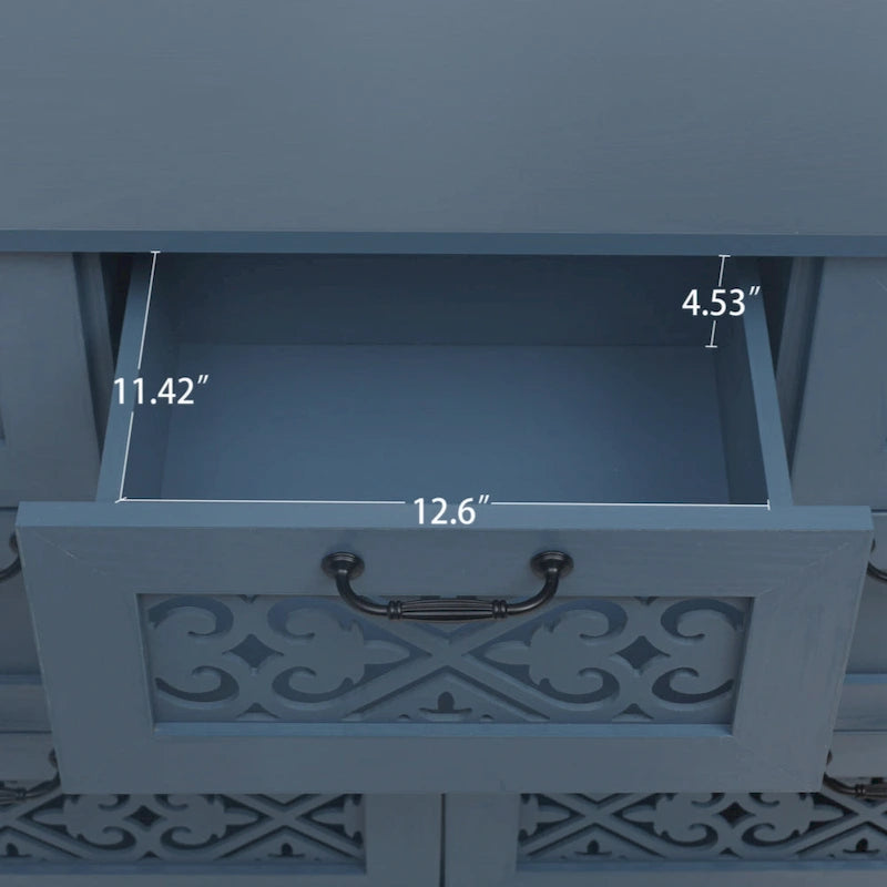 Commode 7 tiroirs, Meuble américain, Convient pour chambre à coucher, salon, bureau