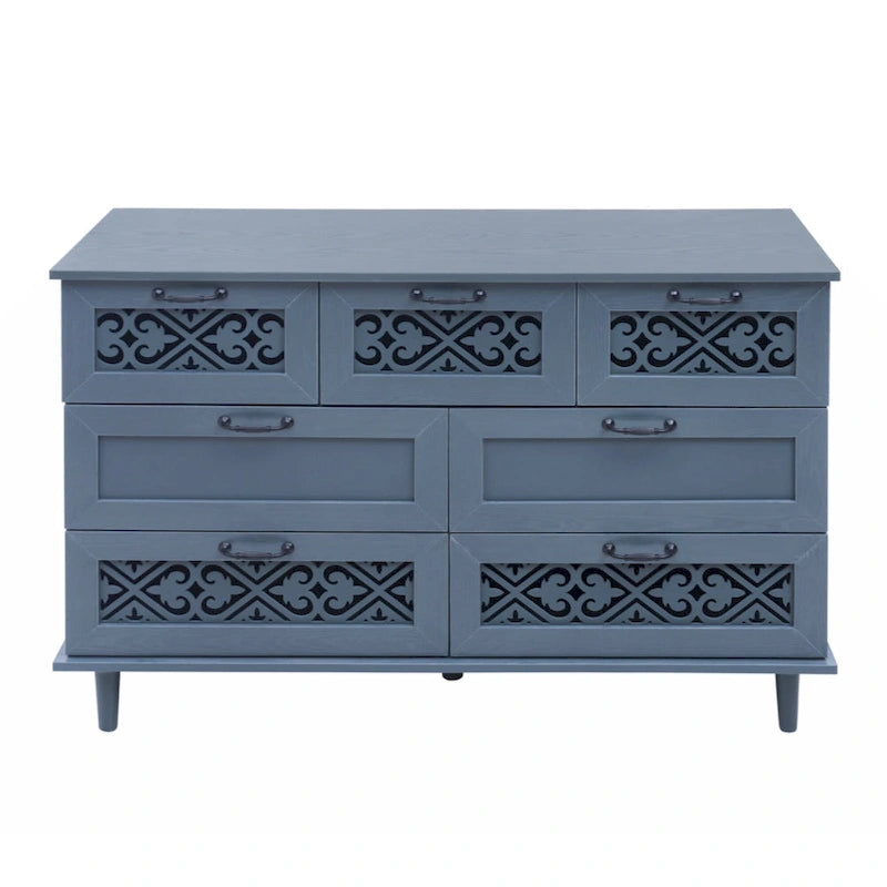 Commode 7 tiroirs, Meuble américain, Convient pour chambre à coucher, salon, bureau