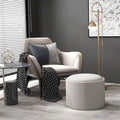 Table basse pouf de rangement ronde avec plateau réversible