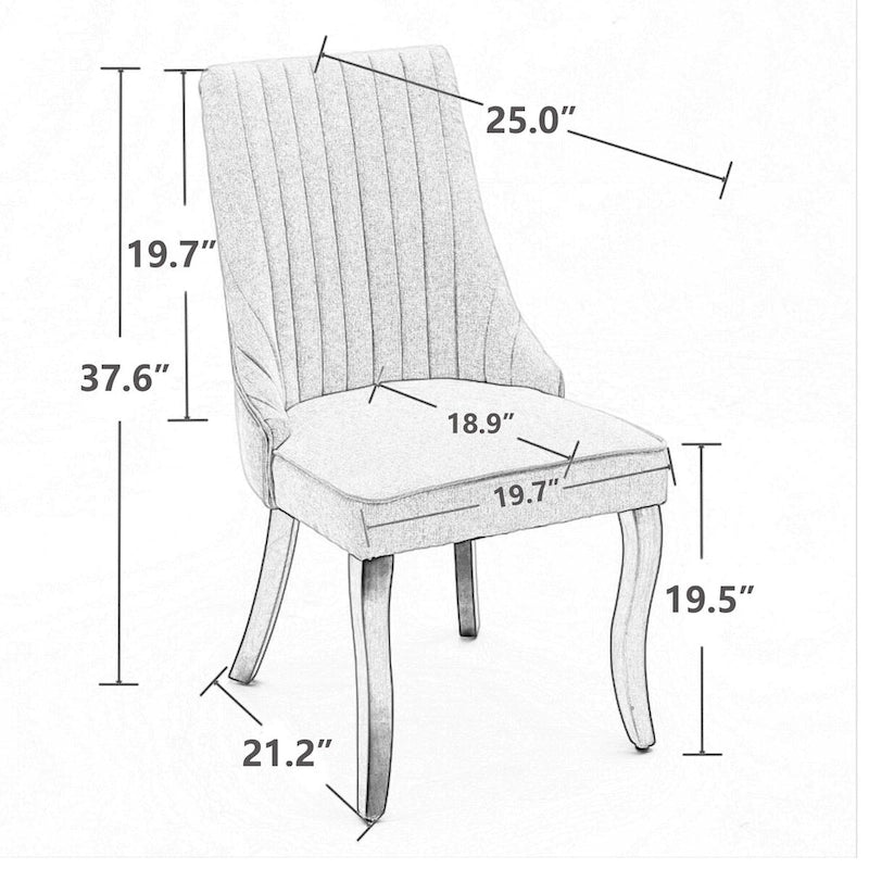 Ensemble de 2 chaises de salle à manger capitonnées