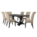 Kaolinovo Country Ivory Solid Wood 7-Piece Dining Table Set by Furniture of America