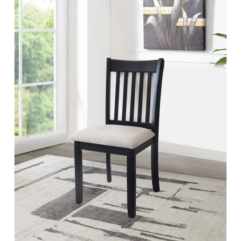 Sièges Rembourrés Chaises de Salle à Manger Noires Confortables Lot de 2 pour Ferme, Cuisine
