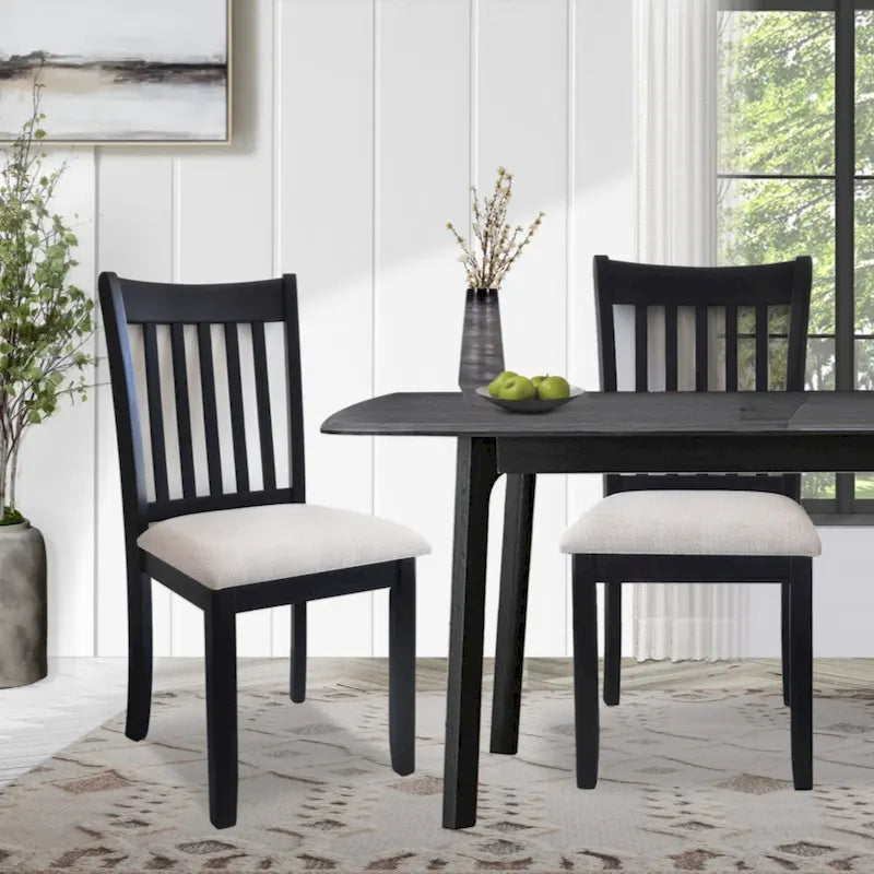 Sièges Rembourrés Chaises de Salle à Manger Noires Confortables Lot de 2 pour Ferme, Cuisine