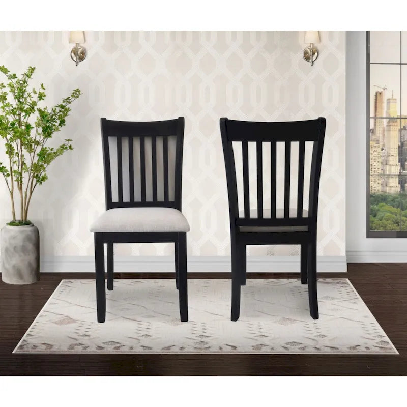 Sièges Rembourrés Chaises de Salle à Manger Noires Confortables Lot de 2 pour Ferme, Cuisine