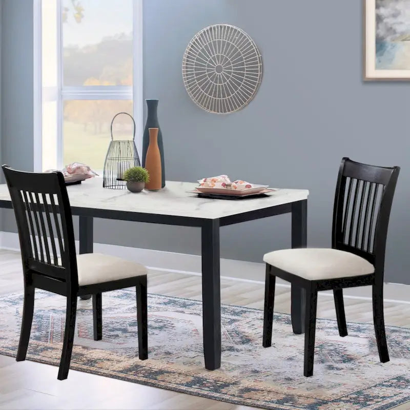 Sièges Rembourrés Chaises de Salle à Manger Noires Confortables Lot de 2 pour Ferme, Cuisine