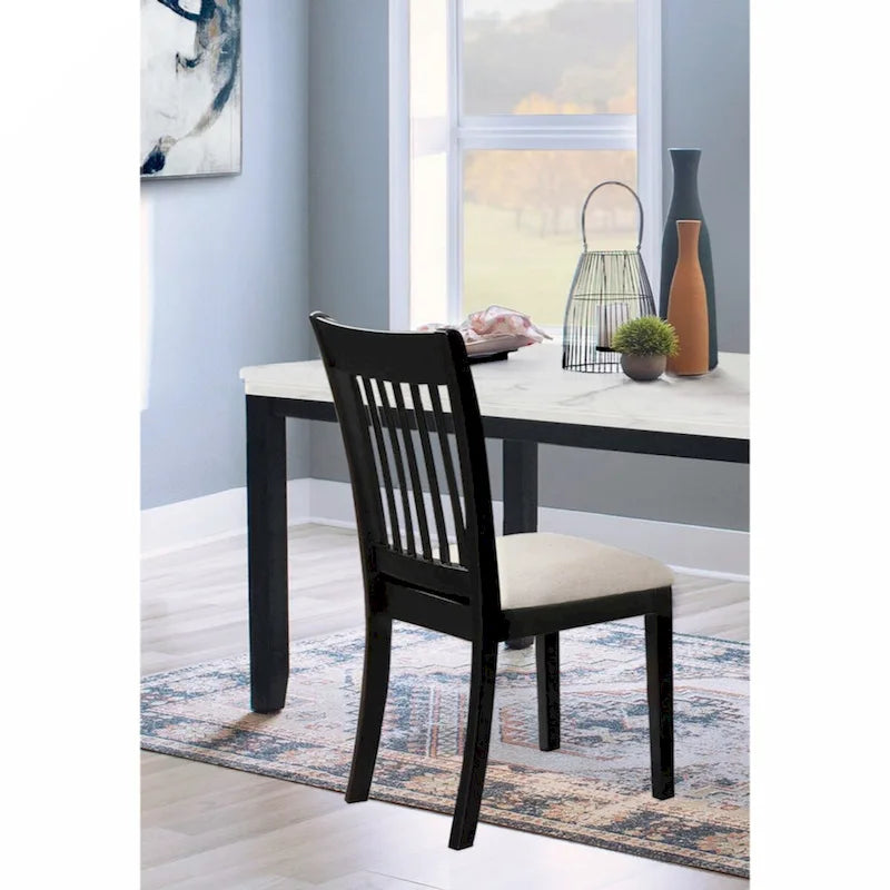 Sièges Rembourrés Chaises de Salle à Manger Noires Confortables Lot de 2 pour Ferme, Cuisine