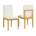 Chaise de salle à manger HomePop Modern capitonnée – Crème tissé texturé (Lot de 2)