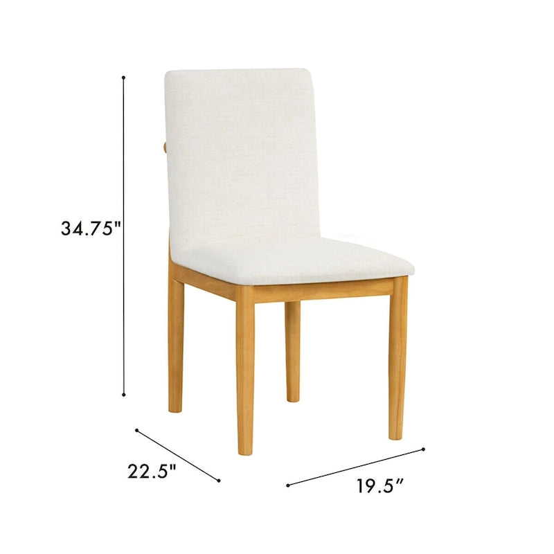 Chaise de salle à manger HomePop Modern capitonnée – Crème tissé texturé (Lot de 2)