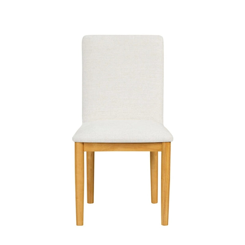 Chaise de salle à manger HomePop Modern capitonnée – Crème tissé texturé (Lot de 2)