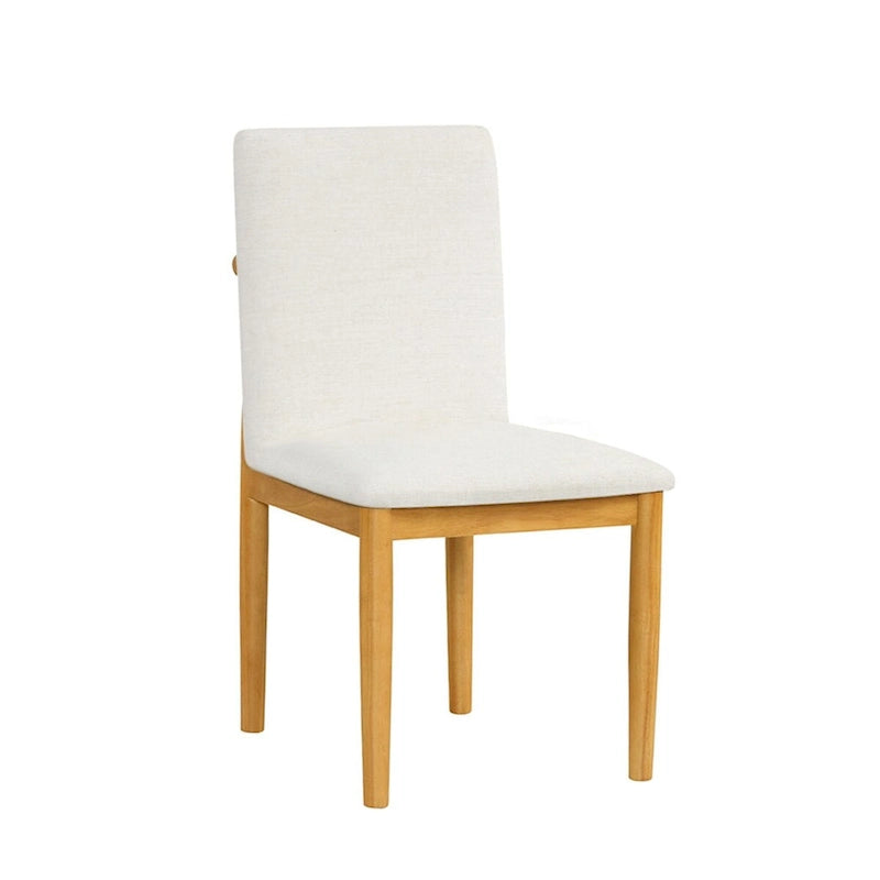 Chaise de salle à manger HomePop Modern capitonnée – Crème tissé texturé (Lot de 2)