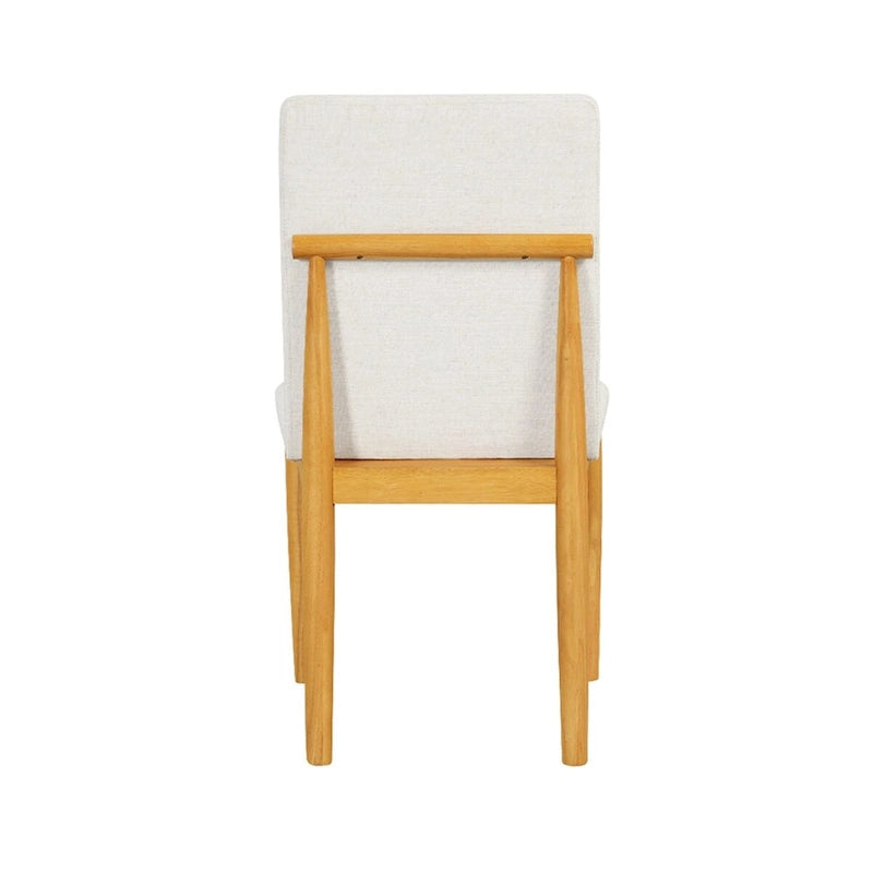 Chaise de salle à manger HomePop Modern capitonnée – Crème tissé texturé (Lot de 2)