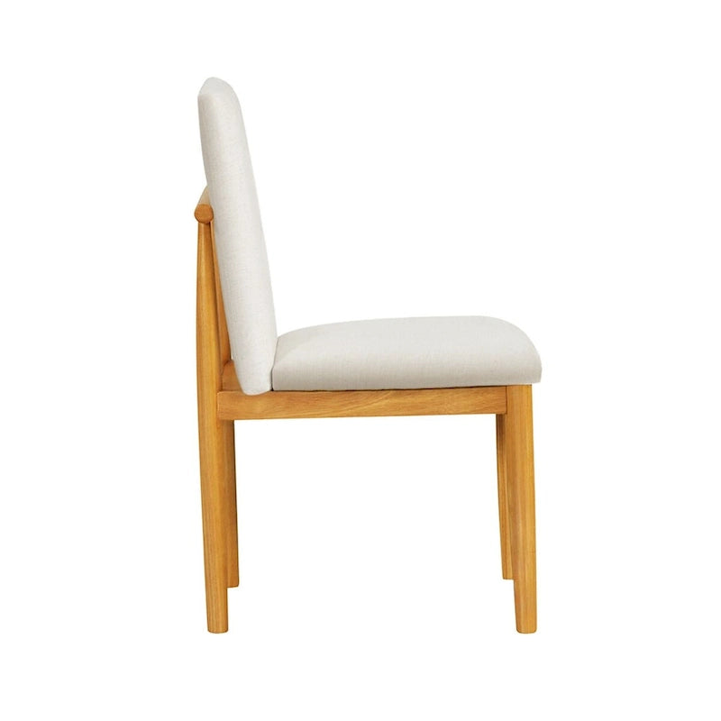 Chaise de salle à manger HomePop Modern capitonnée – Crème tissé texturé (Lot de 2)
