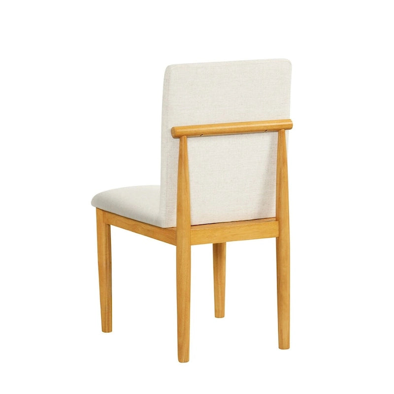 Chaise de salle à manger HomePop Modern capitonnée – Crème tissé texturé (Lot de 2)