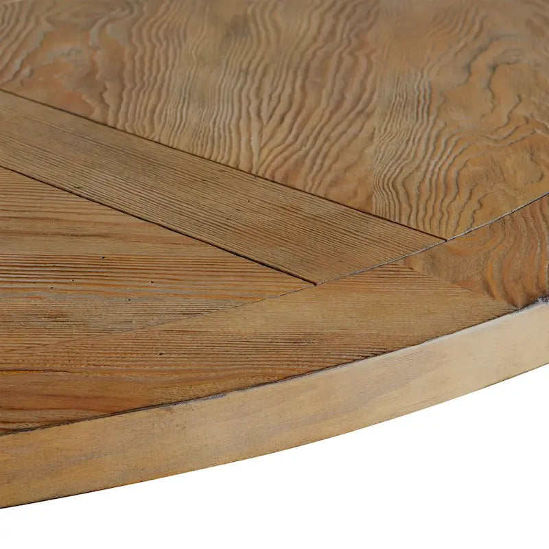 Ensemble de salle à manger 7 pièces Benchwright Rustic avec table ronde à piédestal en X et dossier roulé par iNSPIRE Q Artisan
