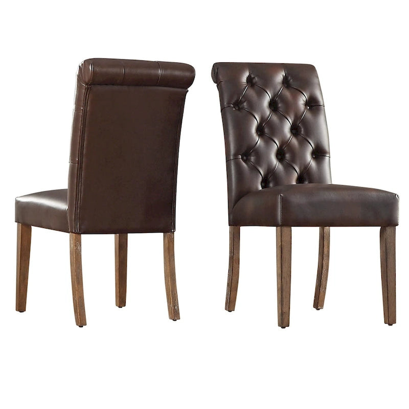 Ensemble de salle à manger 7 pièces Benchwright Rustic avec table ronde à piédestal en X et dossier roulé par iNSPIRE Q Artisan