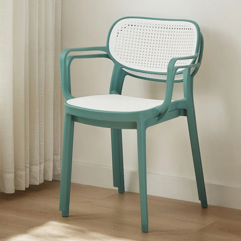 Lot de 2 chaises de salle à manger Art Leon modernes empilables pour l'intérieur et l'extérieur