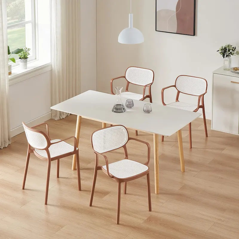 Lot de 2 chaises de salle à manger Art Leon modernes empilables pour l'intérieur et l'extérieur