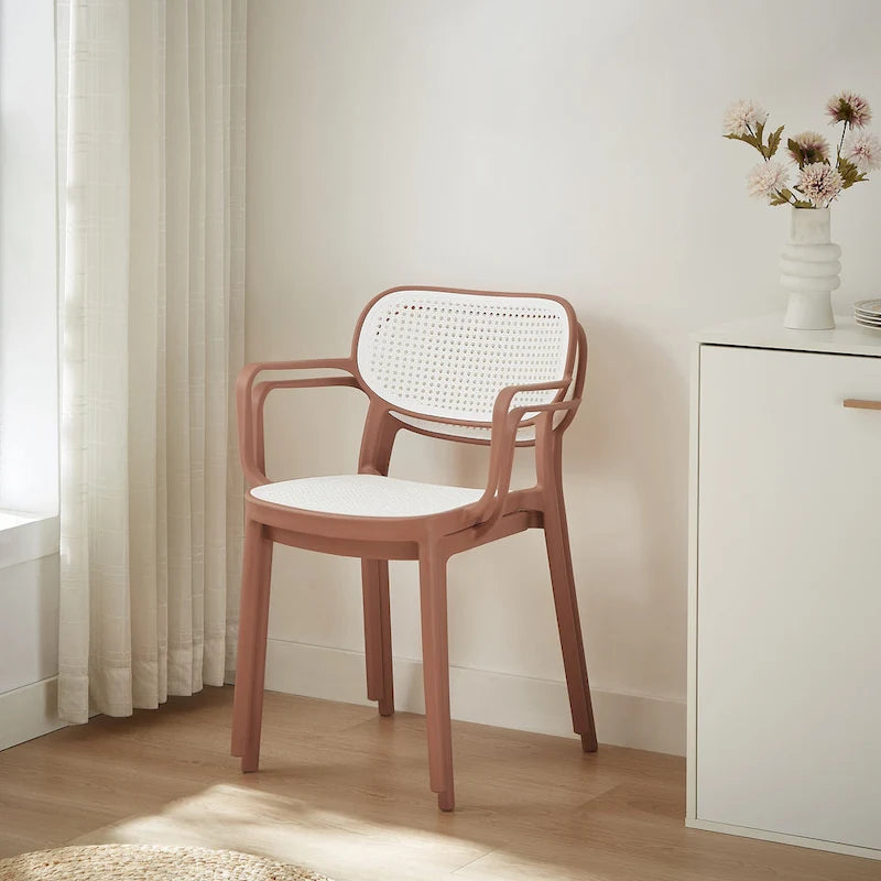 Lot de 2 chaises de salle à manger Art Leon modernes empilables pour l'intérieur et l'extérieur