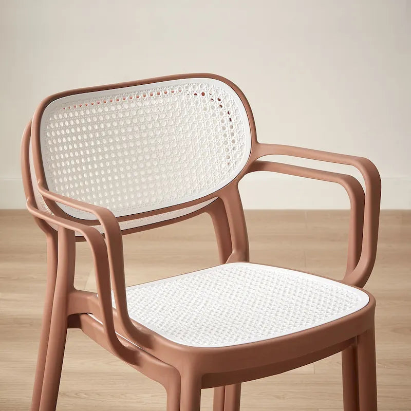 Lot de 2 chaises de salle à manger Art Leon modernes empilables pour l'intérieur et l'extérieur