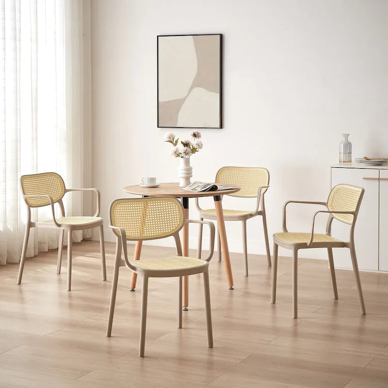 Lot de 2 chaises de salle à manger Art Leon modernes empilables pour l'intérieur et l'extérieur
