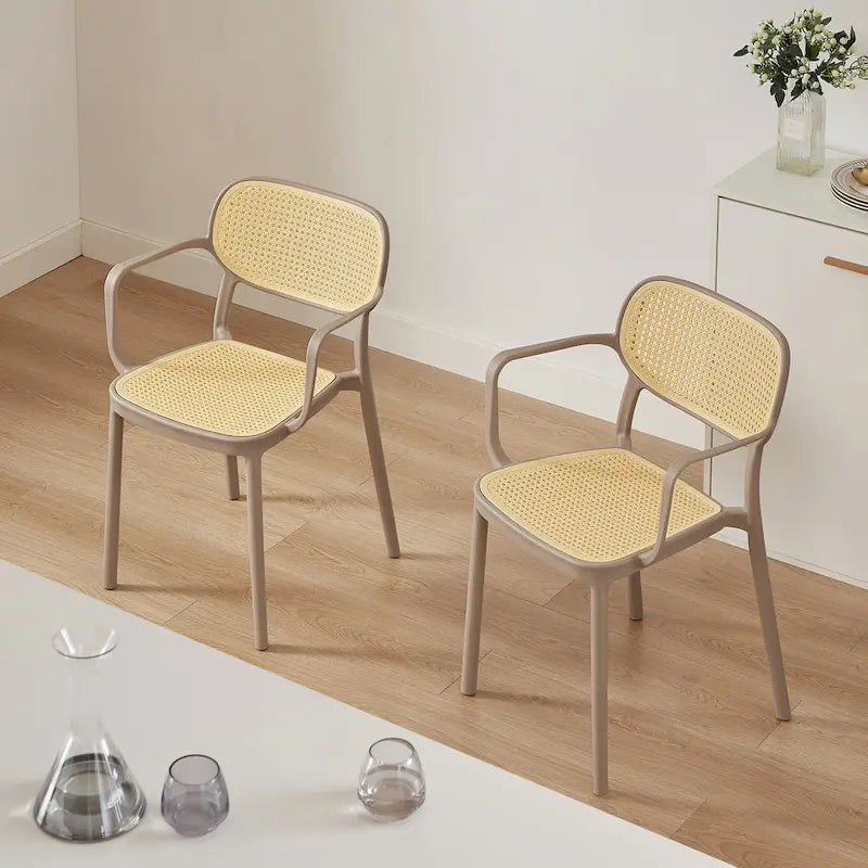 Lot de 2 chaises de salle à manger Art Leon modernes empilables pour l'intérieur et l'extérieur
