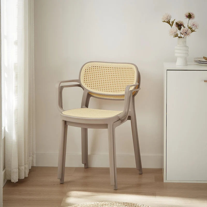 Lot de 2 chaises de salle à manger Art Leon modernes empilables pour l'intérieur et l'extérieur