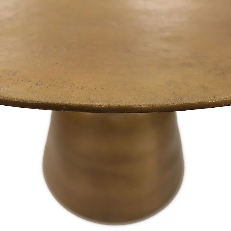 Table à manger Galena 40 en aluminium coulé large, dorée