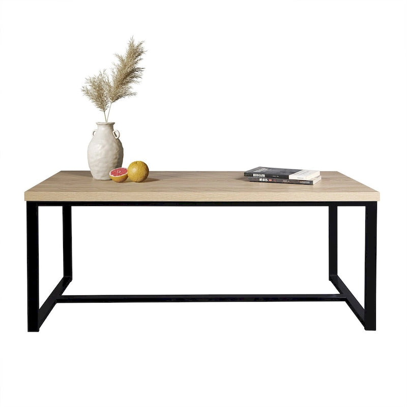 Table Basse Bali Style Côtier Moderne Dessus Bois Naturel